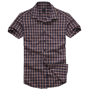 高支棉男款短袖衬衫薄款舒适外贸断码吸汗商务休闲男士衬衣