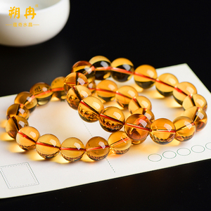 硕冉巴西黄水晶手链男女多圈佛珠