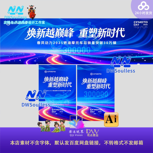 摩托车机车活动聚会炫酷潮赛车流背景板氛围美陈布置ai矢量素材