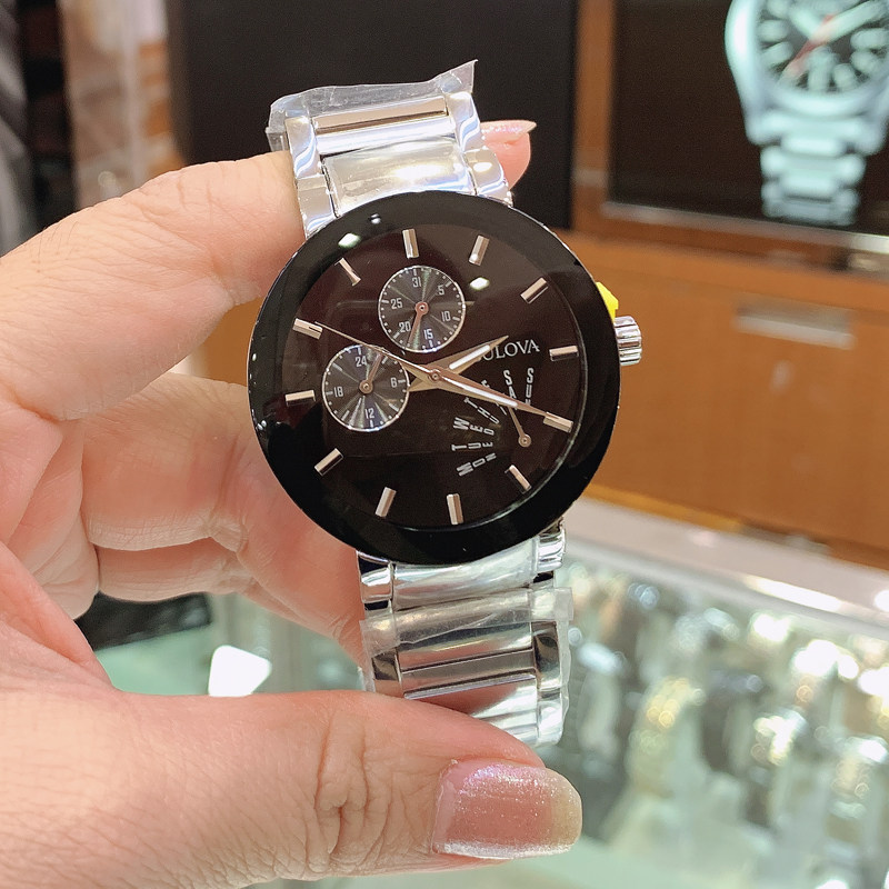 bulova男表宝路华手表男瑞士机芯防水时尚商务皮带钢带石英男表