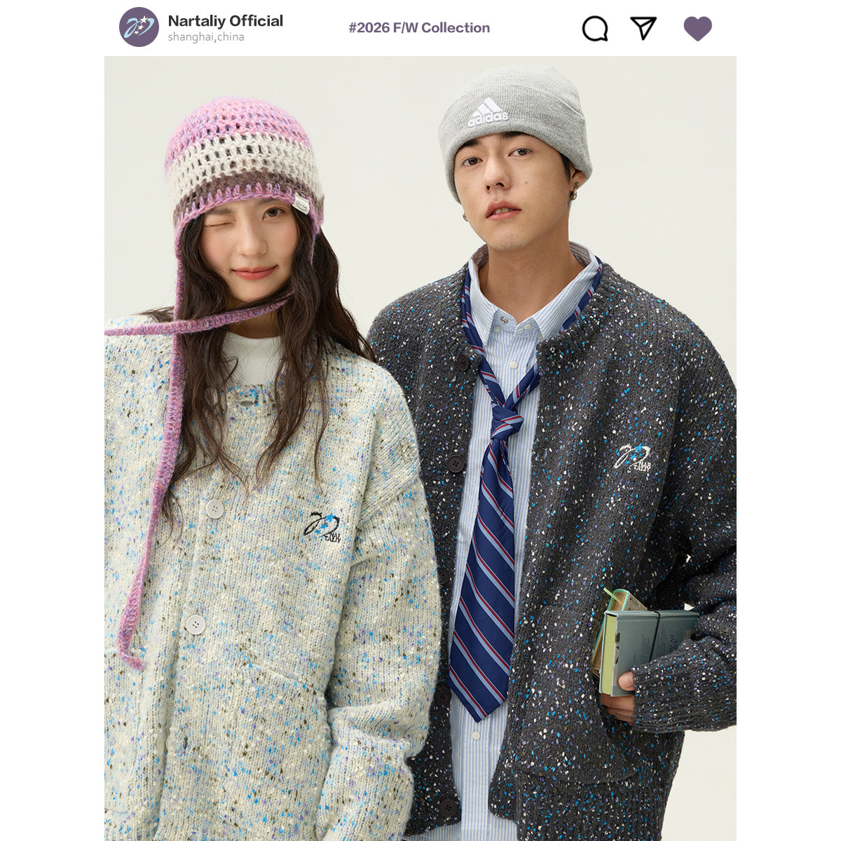 NARTALIY星芒代码彩点撞色毛衣开衫外套男女情侣学院风慵懒针织衫,男装,针织衫/毛衣,淘宝优惠券,粉丝福利购,淘宝优惠卷