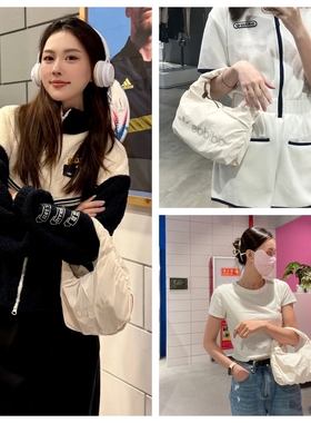 阿迪达斯三叶草女子迷你褶皱缎面云朵包单肩手提包拎包 HK0158