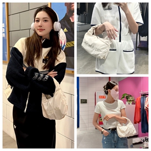 阿迪达斯三叶草女子迷你褶皱缎面云朵包单肩手提包拎包 HK0158