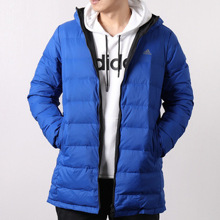 转型甩卖 阿迪达斯 男子运动保暖防风防寒两面穿连帽羽绒服DM1968