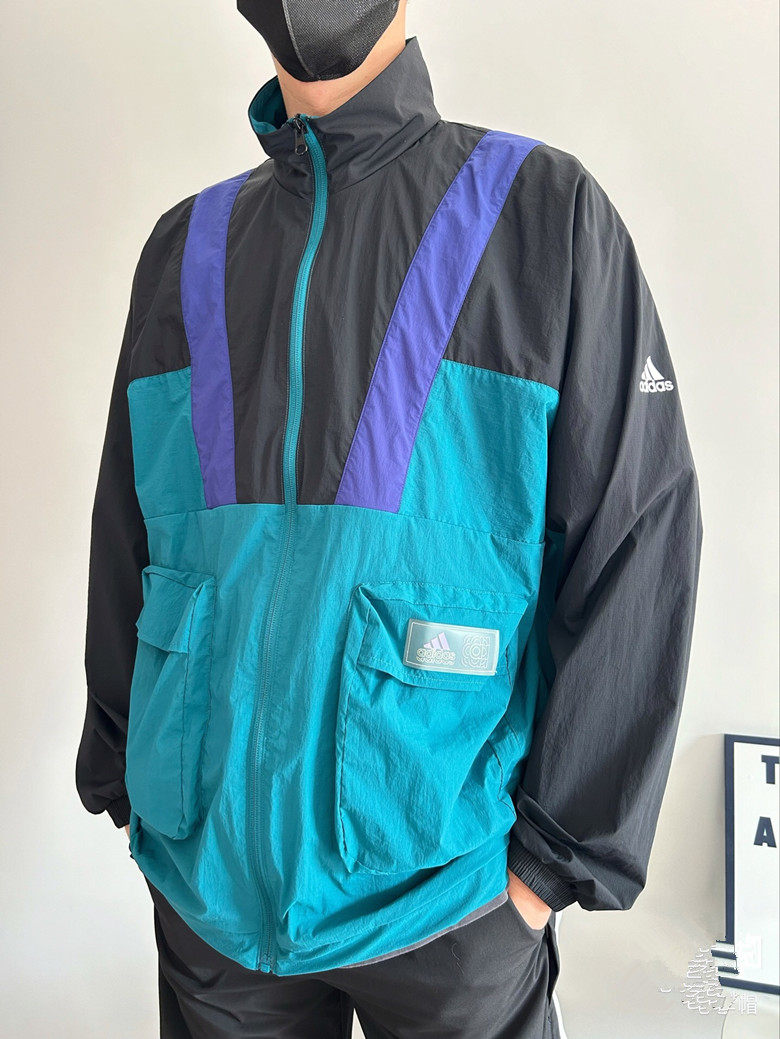 adidas阿迪达斯春夏外套男子运动休闲宽松训练防风防晒上衣HE9930