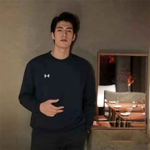 安德玛男子加绒针织运动套头卫衣