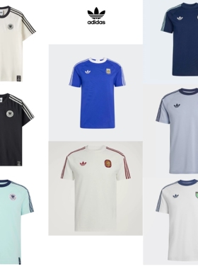 阿迪达斯三叶草26新款男女足球系列透气圆领短袖T恤KG5098 JZ2256