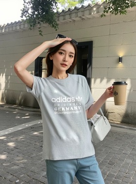 阿迪达斯 三叶草GRF TEE男子圆领纯棉透气运动休闲短袖T恤 IU0224