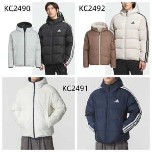 阿迪达斯25款冬季男子双面穿保暖鸭绒羽绒服KC2490 KC2491 KC2492