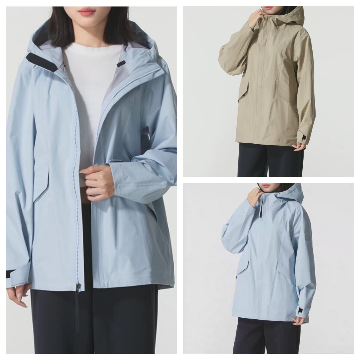 安德玛女子秋冬防风连帽冲锋衣