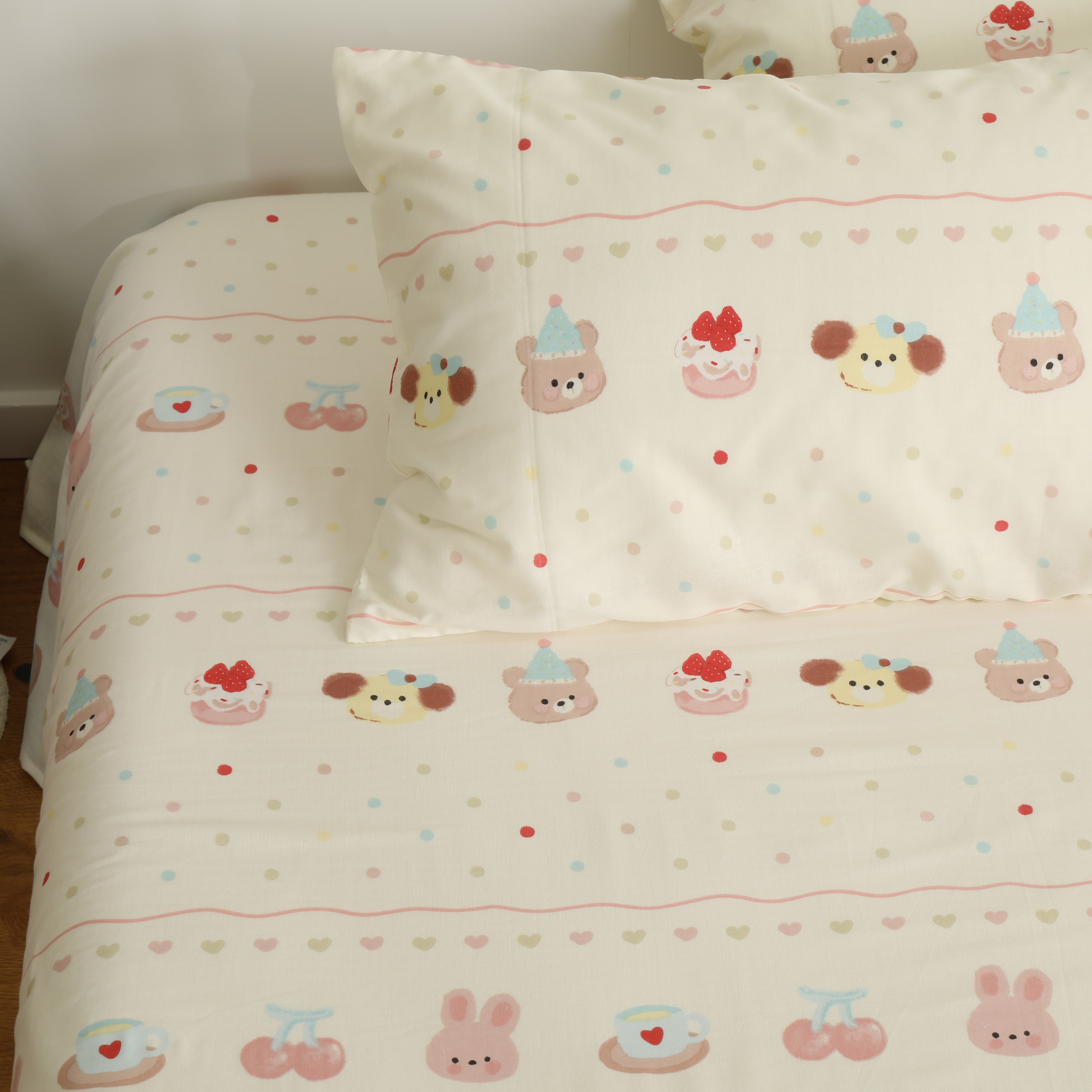 小熊生日婴儿童宝宝柔软a类母婴级双层纱床单单件纯棉100全棉床笠