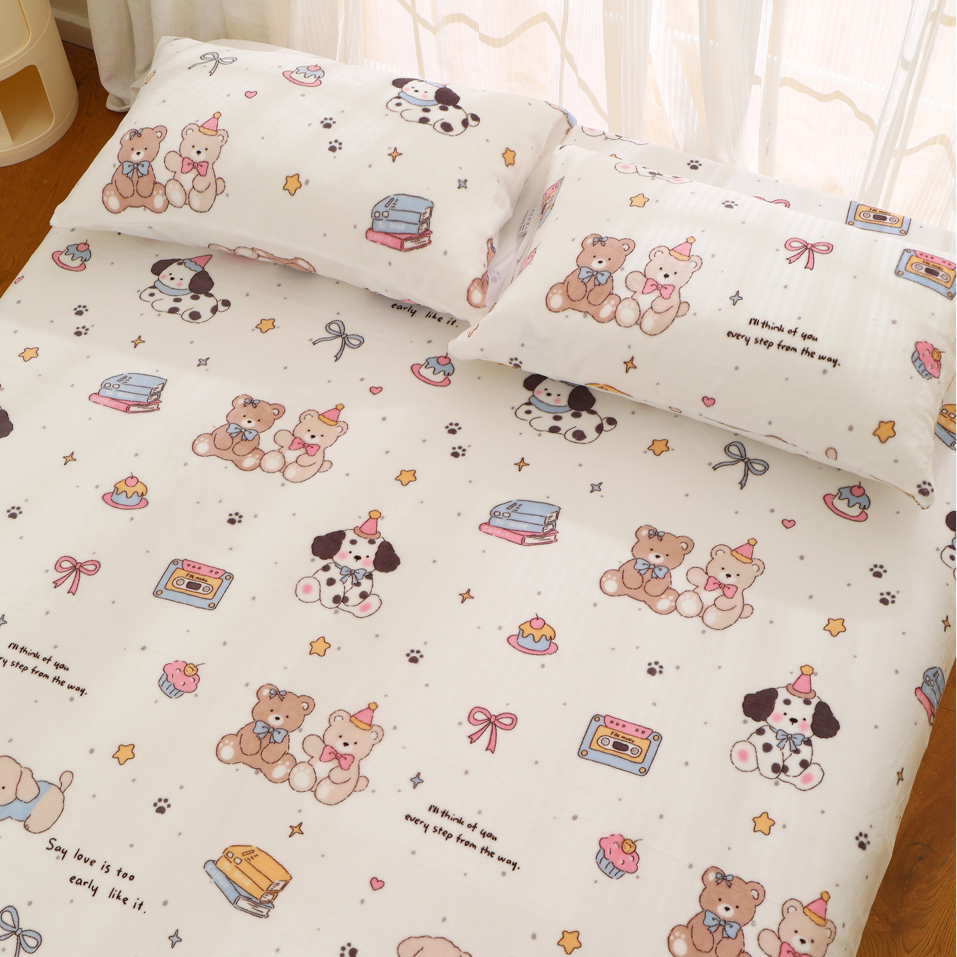 保暖柔软牛奶绒珊瑚绒床单定制