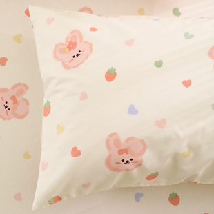 兔子耳朵卡通可爱宝宝儿童枕套单个纯棉100全棉枕头套装一对40x60