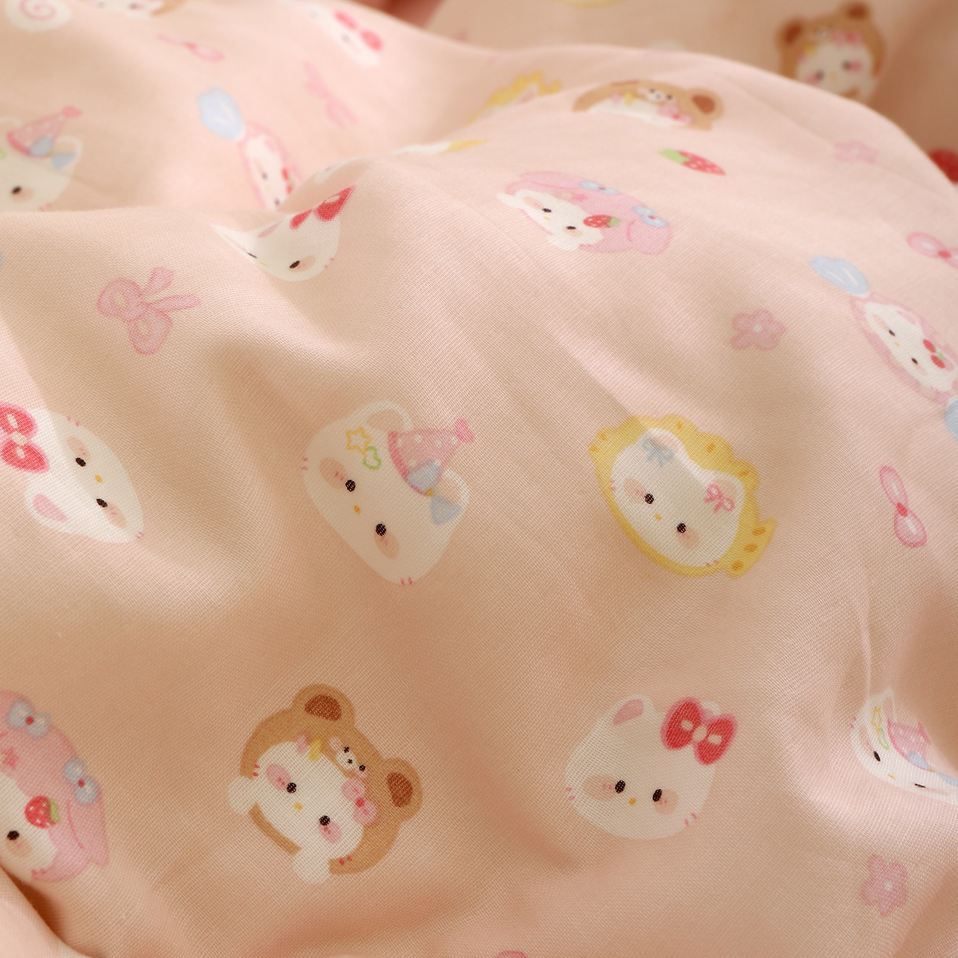 糖果小猫粉色母婴a类双层纱被套四件套幼儿园婴儿童纯棉被罩单件,床上用品,被套,淘宝优惠券,粉丝福利购,淘宝优惠卷