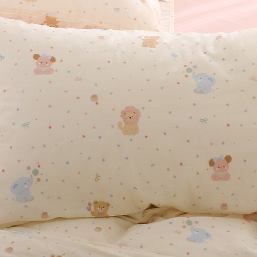 母婴级双层纱儿童枕套纯棉可爱