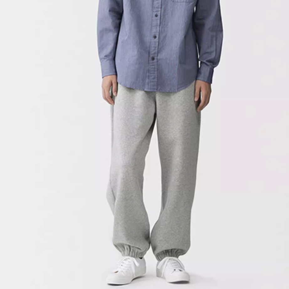 无印良品MUJI 男式 毛圈棉裤子长裤卫裤休闲裤加绒男装秋冬季新品