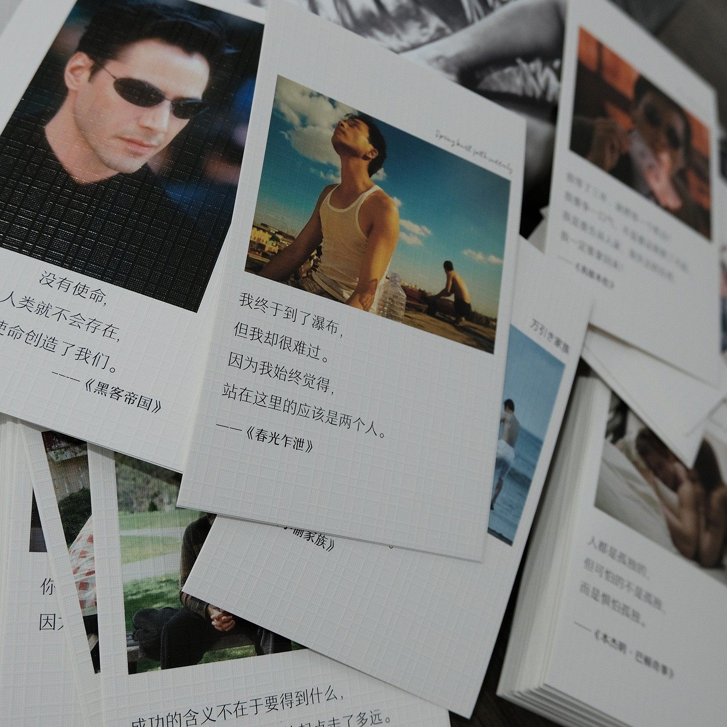 经典中外电影台词暖心复古文艺明信片diy墙贴励志卡片家居画100张