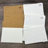 白卡纸牛皮纸空白明信卡唯美自制可diy手绘白卡纸20张装 简约贺卡