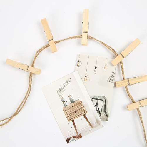 木质木夹子照片墙相片装饰明信片