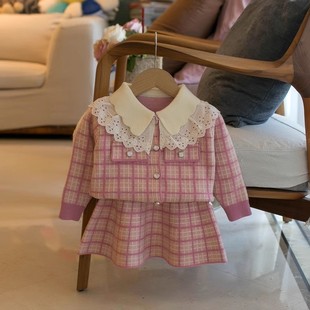 清货打折断码 裙子宝宝红毛衣裙 捡漏圣诞新年女孩女童秋冬两件套装