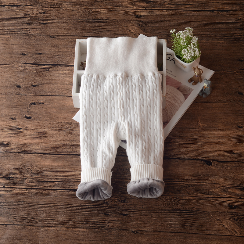 宝宝高腰护肚婴儿加绒针织打底裤