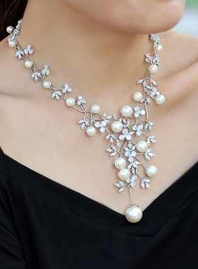 优雅晚礼服项链耳环套装韩国进口