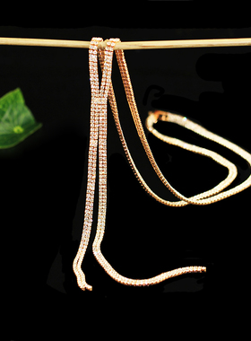 韩国进口时尚简洁满钻长款毛衣链