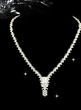 韩国进口微镶锆石项链24K电镀金