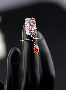 韩国进口时尚个性锆石美甲戒指