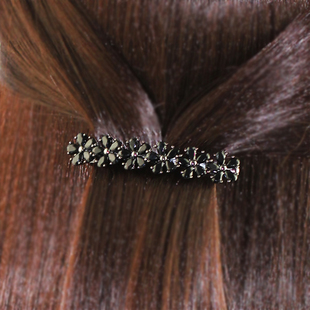 韩国进口Beaumira品牌发夹百搭高档锆石六朵花防滑边夹刘海夹BE10