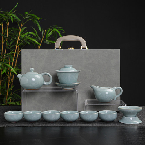 汝窑茶具套装礼盒装商务礼品logo