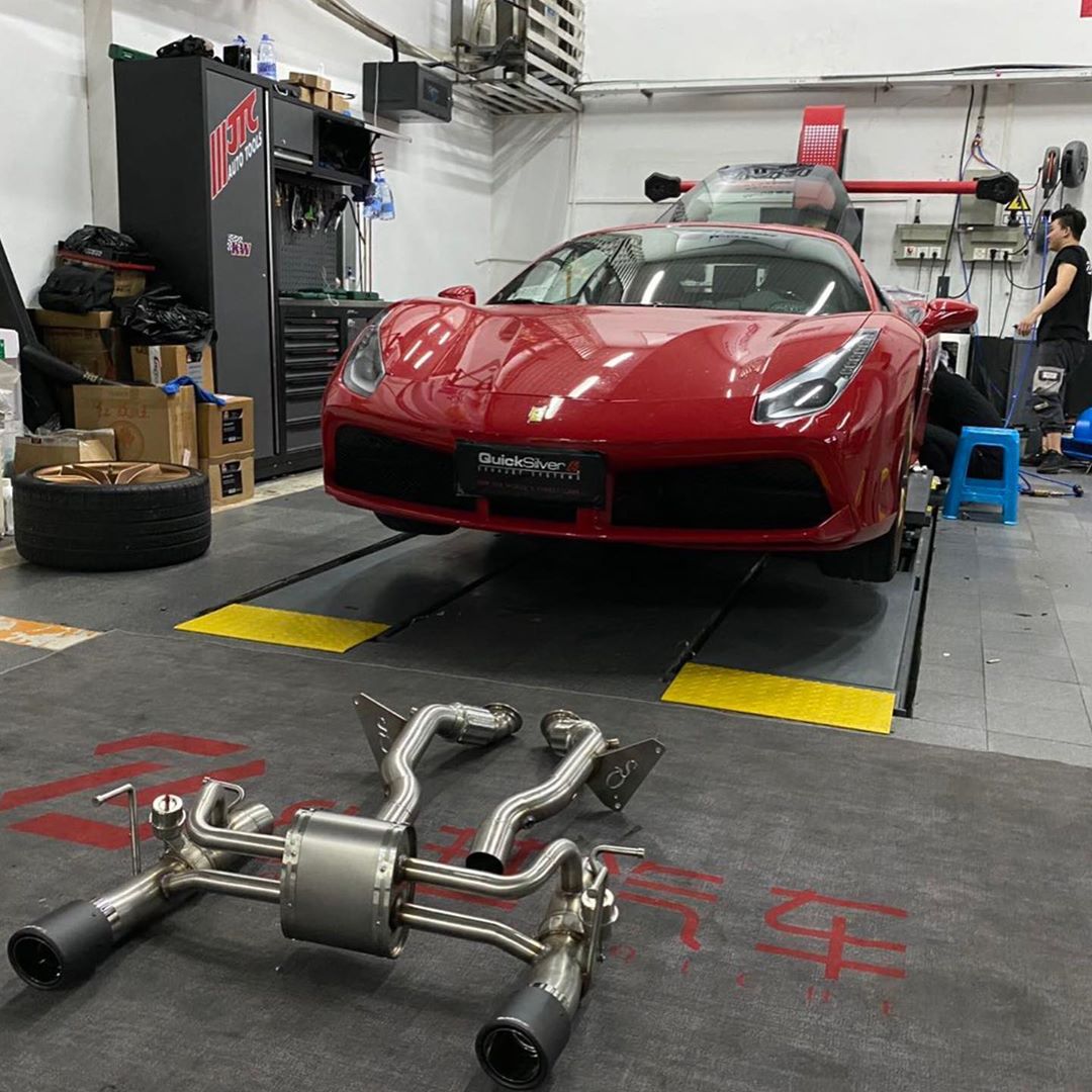 拉利 488 GTB PISTA 英国 quicksilver 半钛合金 阀门排气 三元