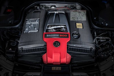 X167 新款 GLS63 改装 ba博斯 碳纤发动机盖 Bra*us 800 发动机舱