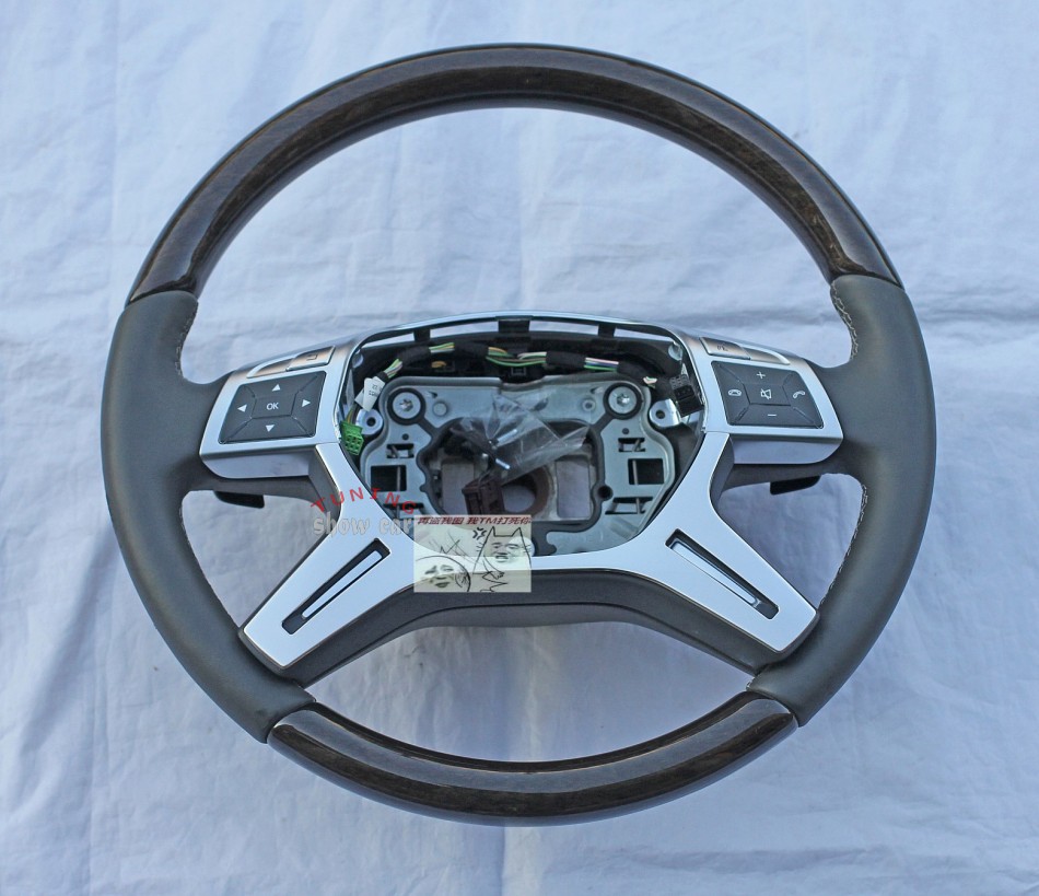 X166 GL350 GL400 GL500 GL550 金属 亮银面 方向盘 贴片