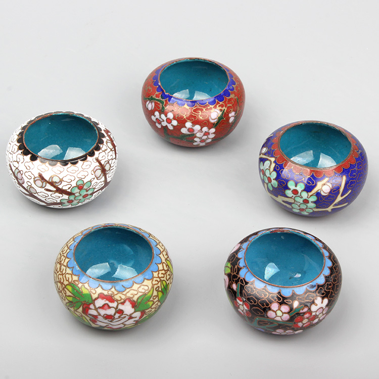 极速北京景泰蓝鸟食罐鸟笼配件z画眉鸟铜胎掐丝珐琅彩食碗杯笼老