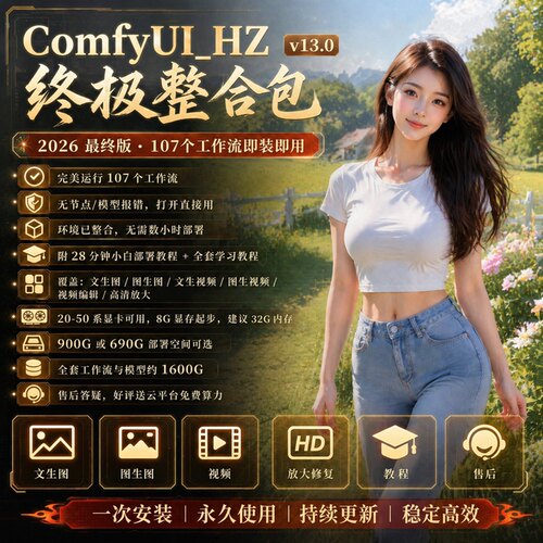ComfyUI终极整合包2026最终版107个工作流即装即用节点环境无报错