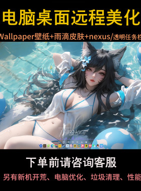 win10/11电脑桌面美化动态壁纸远程安装新机开荒垃圾清理电脑优化