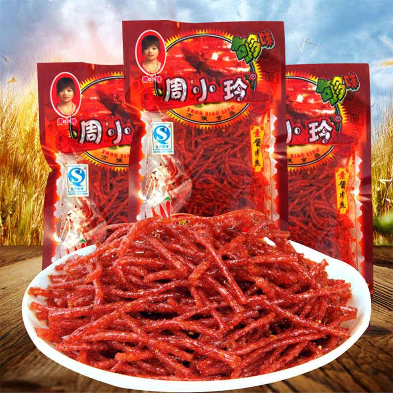 周小玲素酱肉丝辣条60袋香辣丝8090后童年儿时怀旧麻辣面筋零食