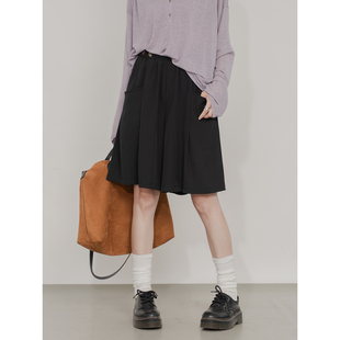 裙裤 阔腿五分裤 松紧高腰显瘦休闲舒适百搭垂感柔软春夏街潮薄款