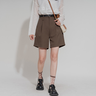 简约百搭挺阔舒适直筒高腰显瘦显高百慕飒爽中裤 休闲西装 五分短裤
