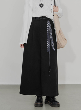 毛呢阔腿九分裤女高腰简约百搭宽松显瘦气质复古呢子直筒休闲裤