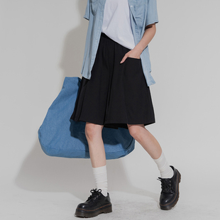 裙裤 阔腿五分裤 高腰松紧腰显瘦春夏休闲舒适百搭垂感柔软街潮薄款