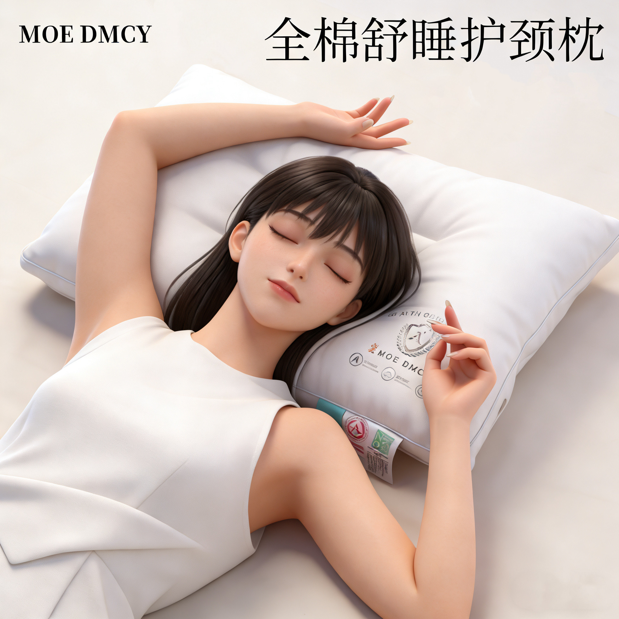 全棉枕芯一对】护颈椎助睡眠枕头
