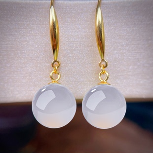 玛瑙耳环女2025年新款 百搭18k金高级感耳饰送妈妈礼物 潮简约时尚