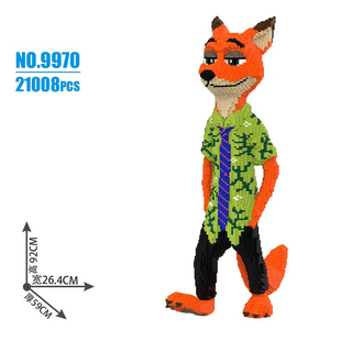 疯狂动物朱迪赤狐积木拼装玩具大颗粒立体摆件成人男女孩新年礼物