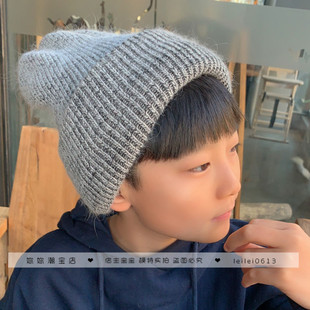 秋冬帽子儿童毛线帽宝宝帽子帅气男童帽小孩针织帽护耳保暖帽童帽