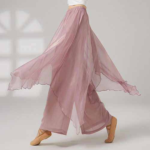 共妍双层假两件阔腿古典舞长裤