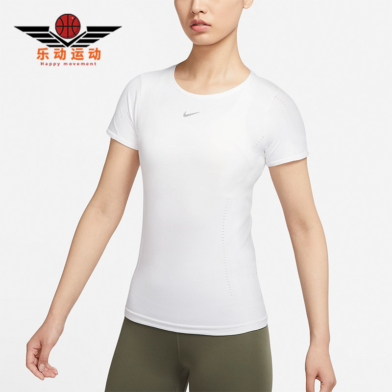 耐克女子圆领修身运动短袖T恤