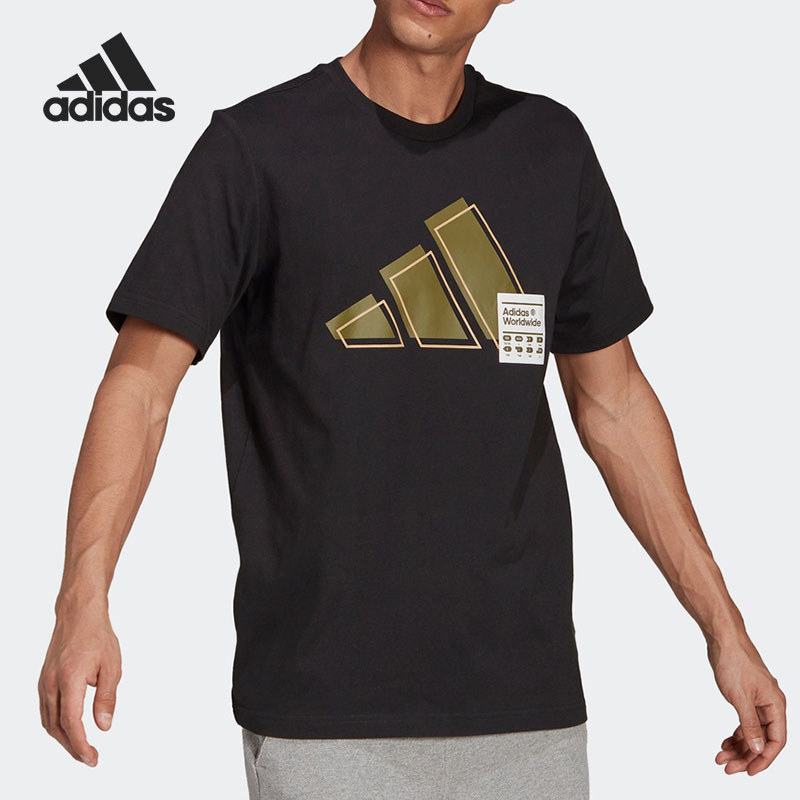 阿迪达斯男士圆领运动T恤