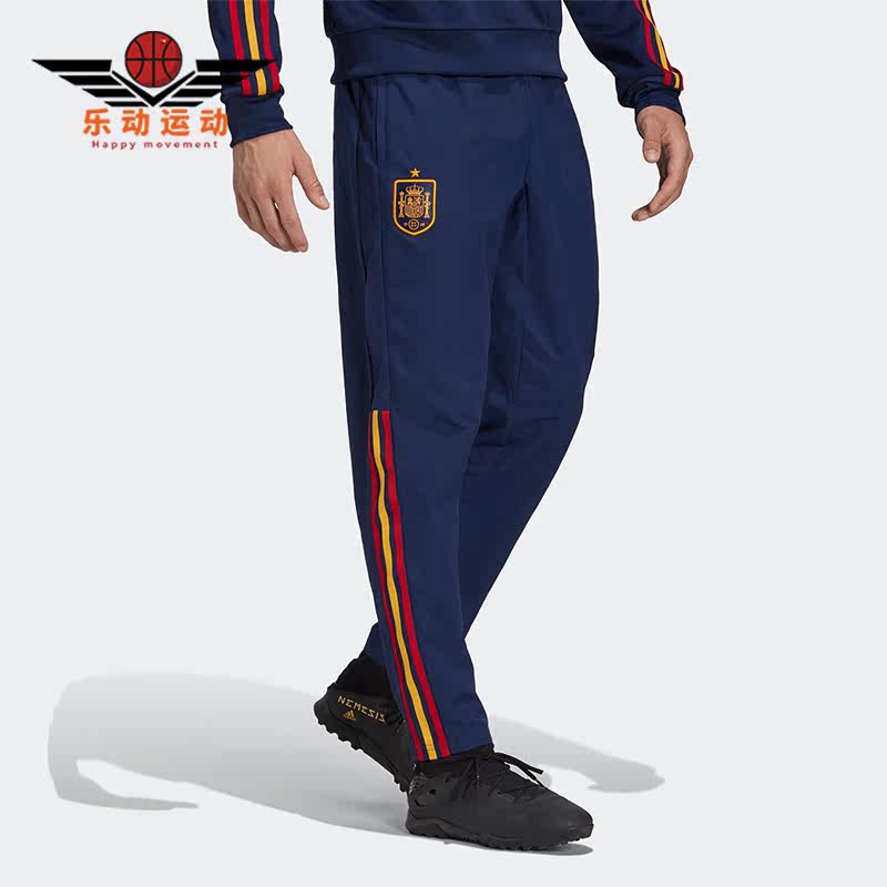 Adidas/阿迪达斯正品训练西班牙队男子秋足球休闲运动长裤 HE8817